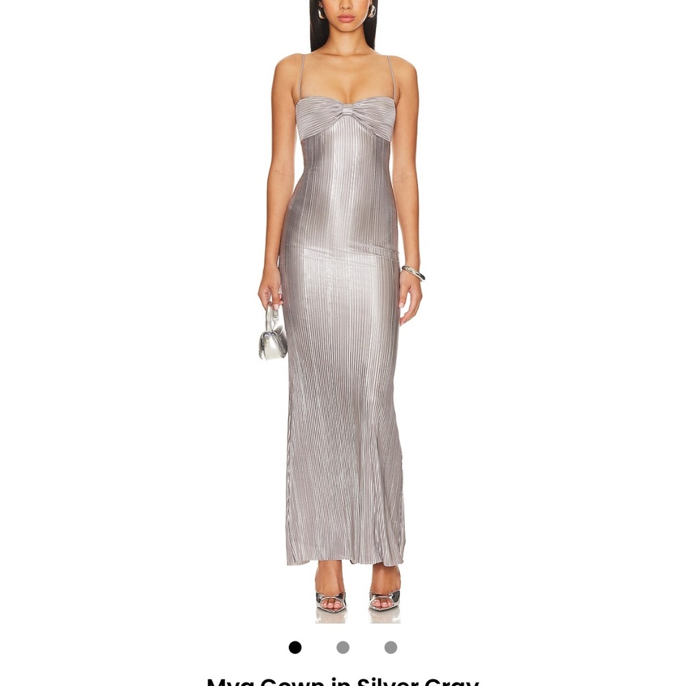 Elegant Silver Gray Evening Gown
